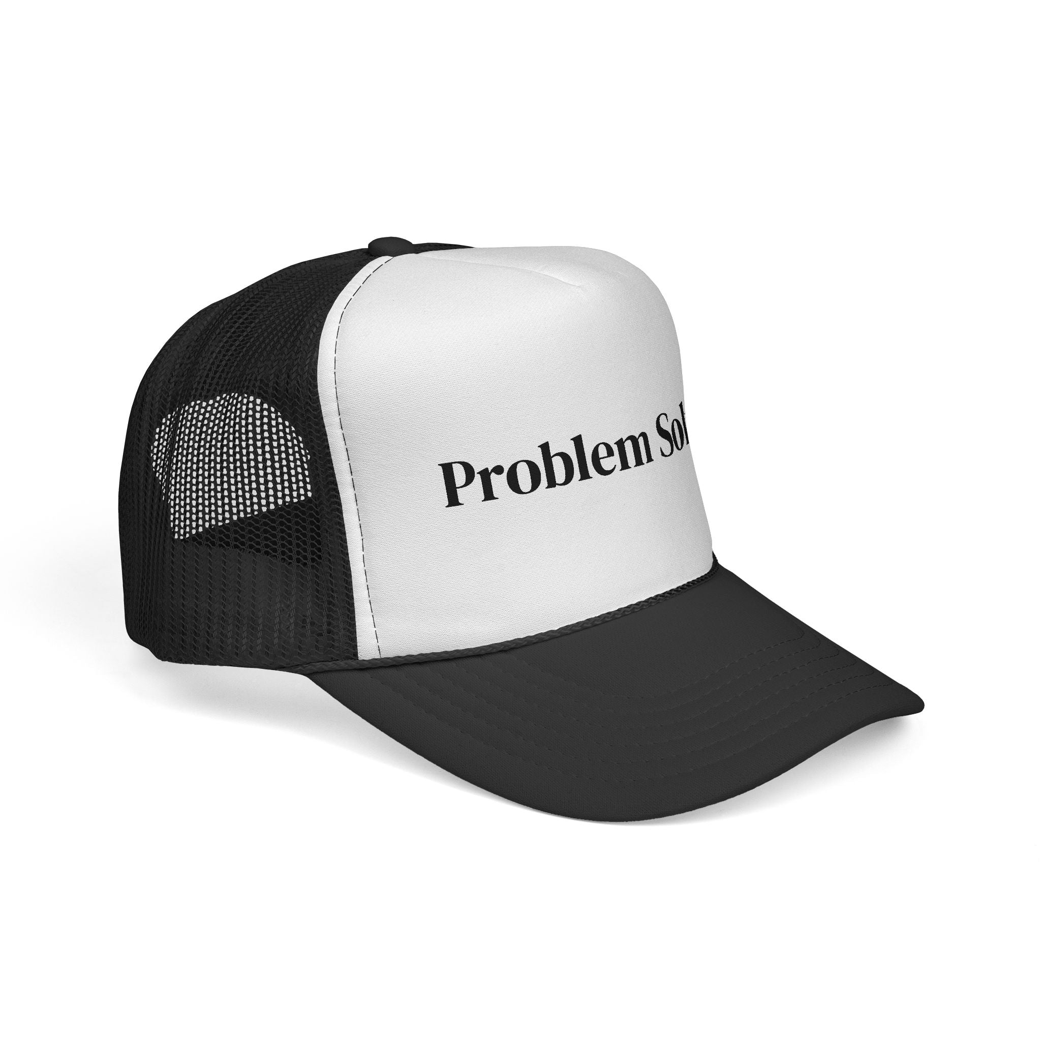 Problem Solver Trucker Hat — Bold Script Mesh Cap for Problem Solvers