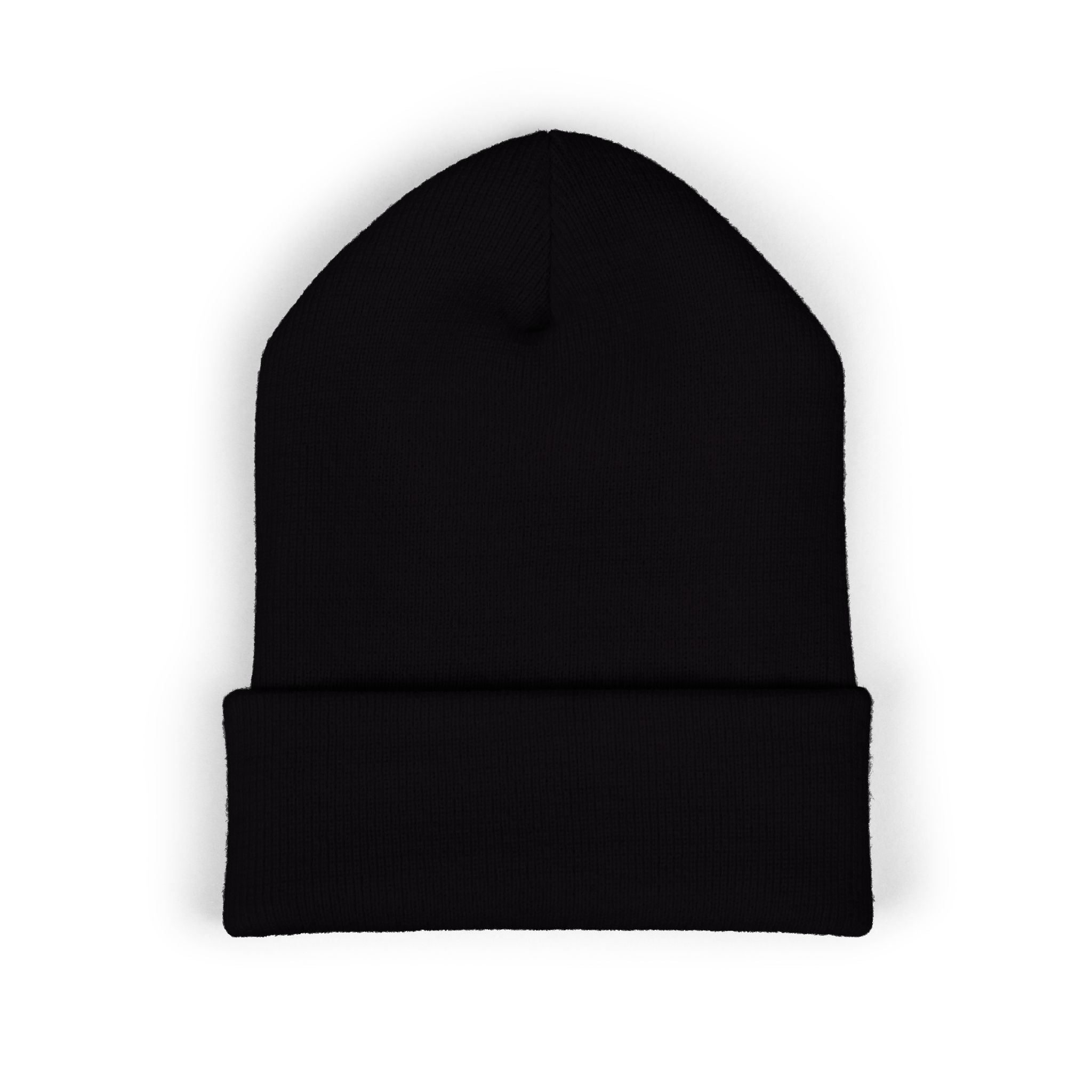Security Embroidered Cuffed Beanie — Classic Black Knit Hat