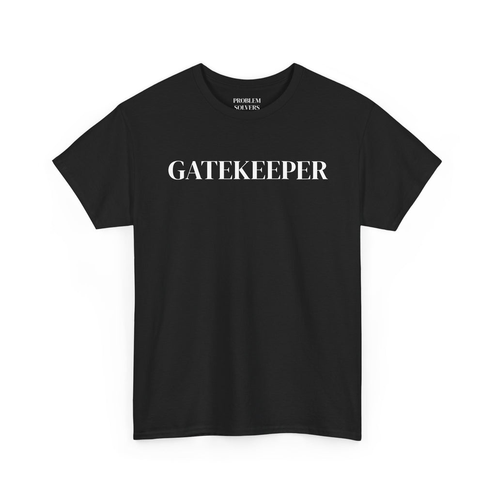 Gatekeeper T‑Shirt — 'Gatekeeper' Front & 'Problem Solvers Apparel' Back Minimal Graphic Tee