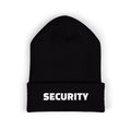 Security Embroidered Cuffed Beanie — Classic Black Knit Hat
