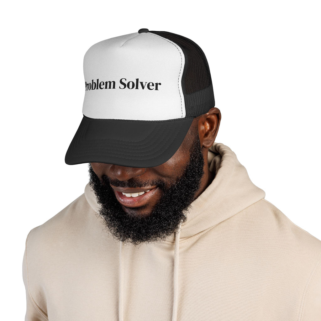 Problem Solver Trucker Hat — Bold Script Mesh Cap for Problem Solvers