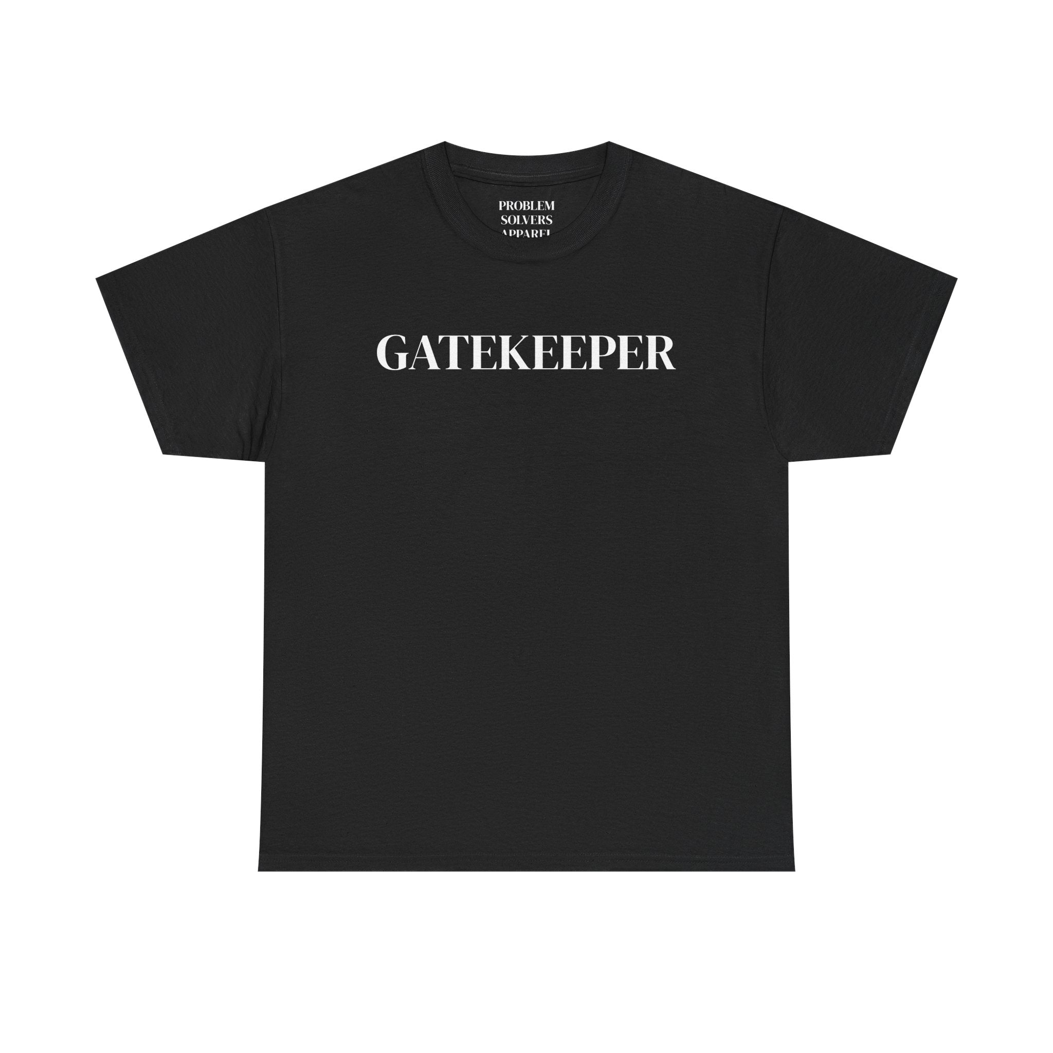 Gatekeeper T‑Shirt — 'Gatekeeper' Front & 'Problem Solvers Apparel' Back Minimal Graphic Tee